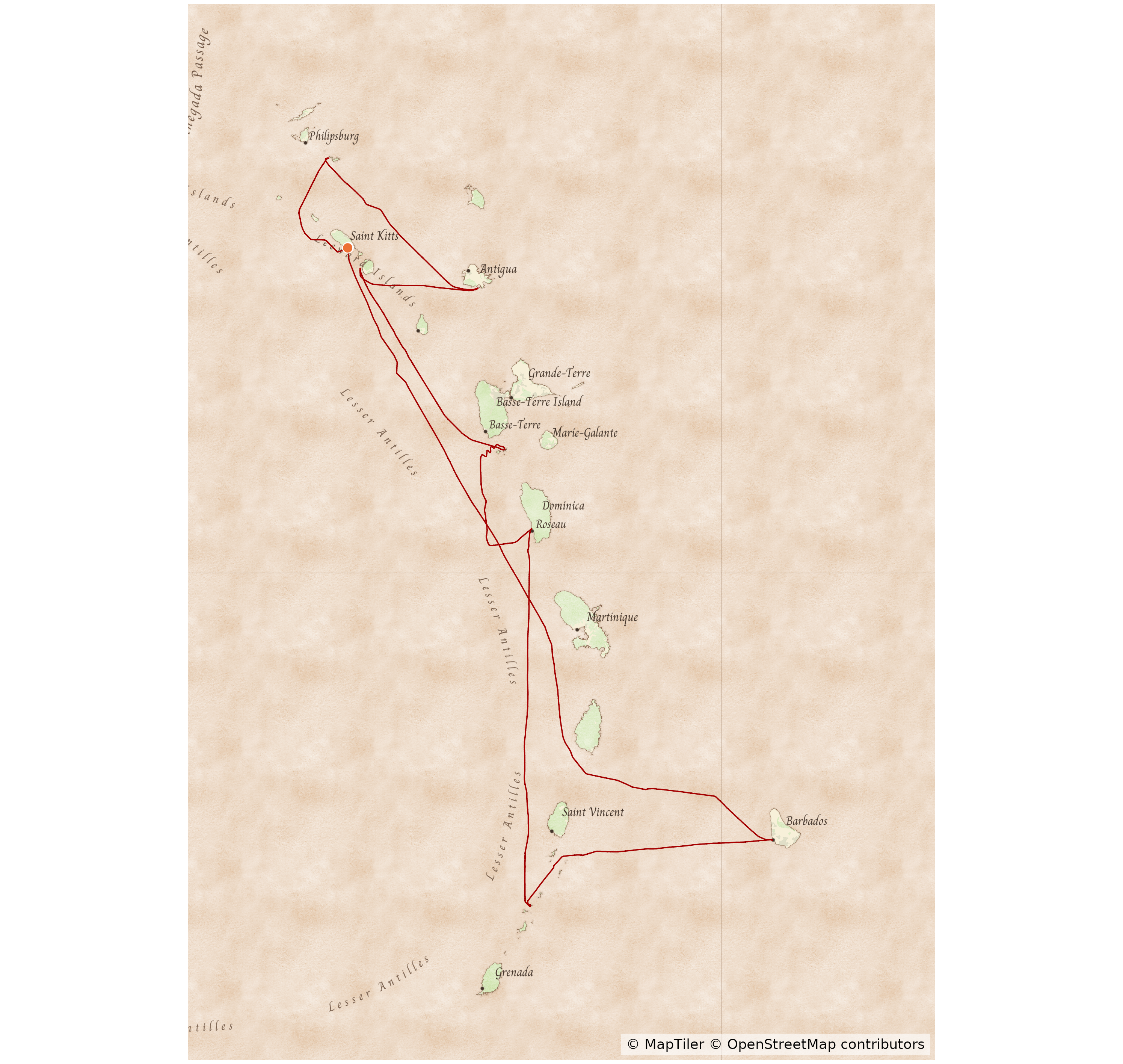 Cruise Route Map - Clipper