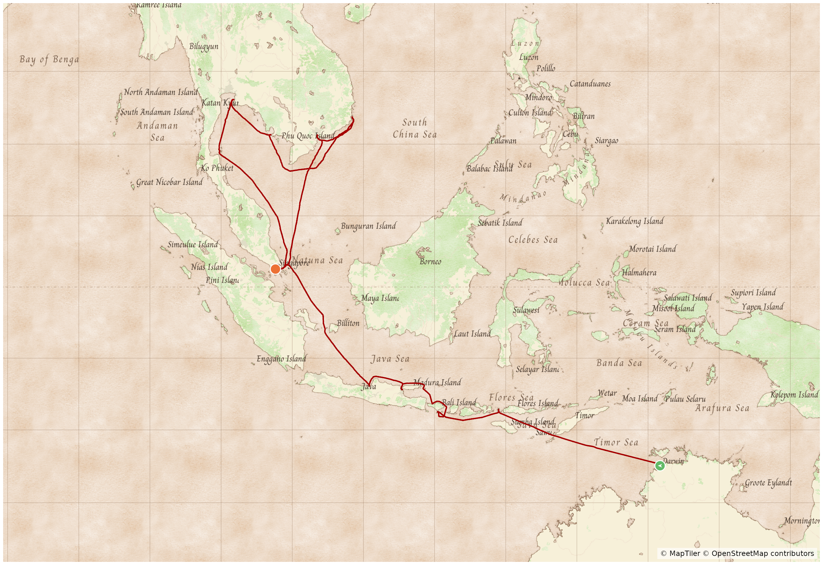 Cruise Route Map - Clipper