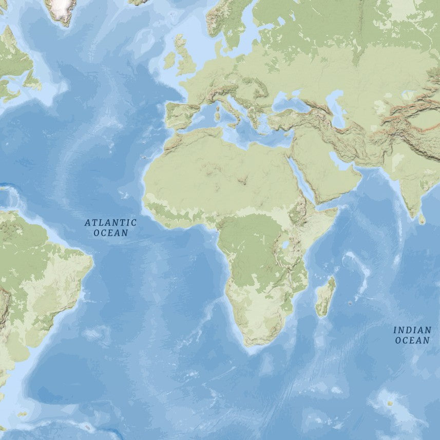 Detailed physical map style for your personal cruise route map