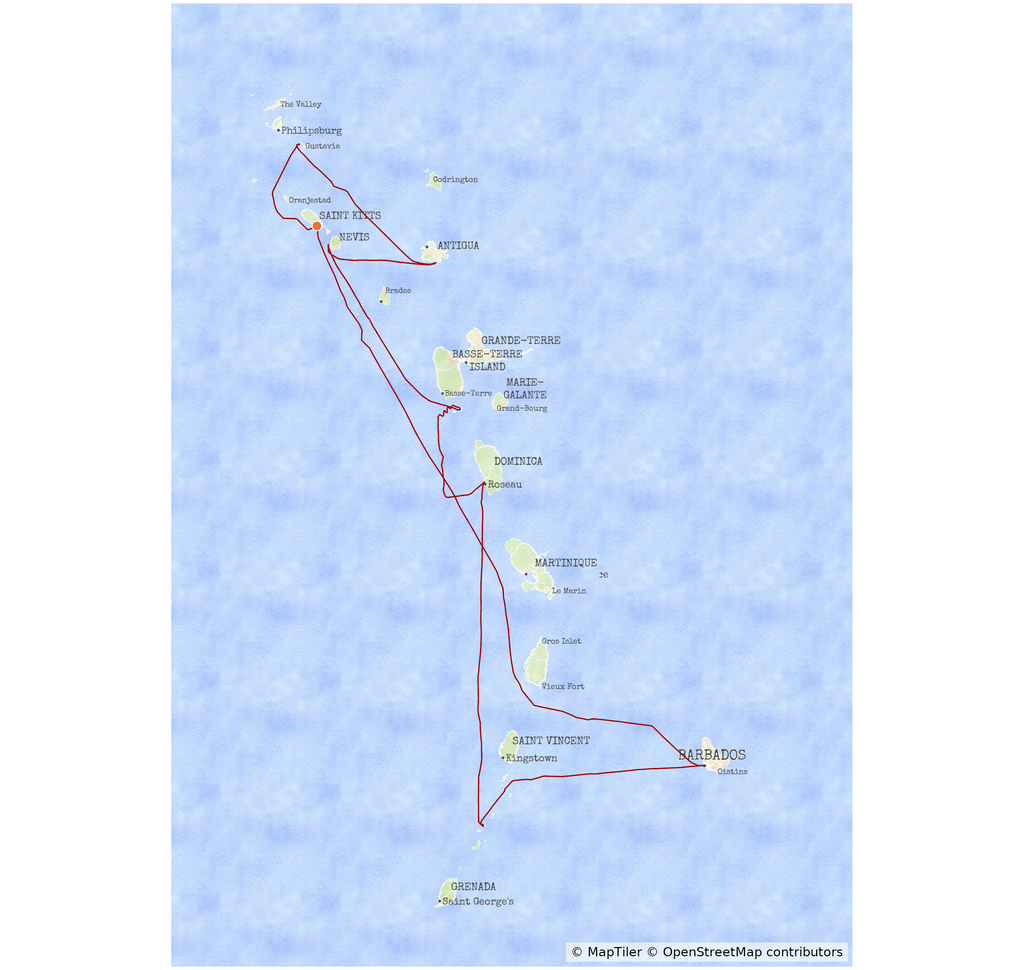 Cruise Route Map - Vista