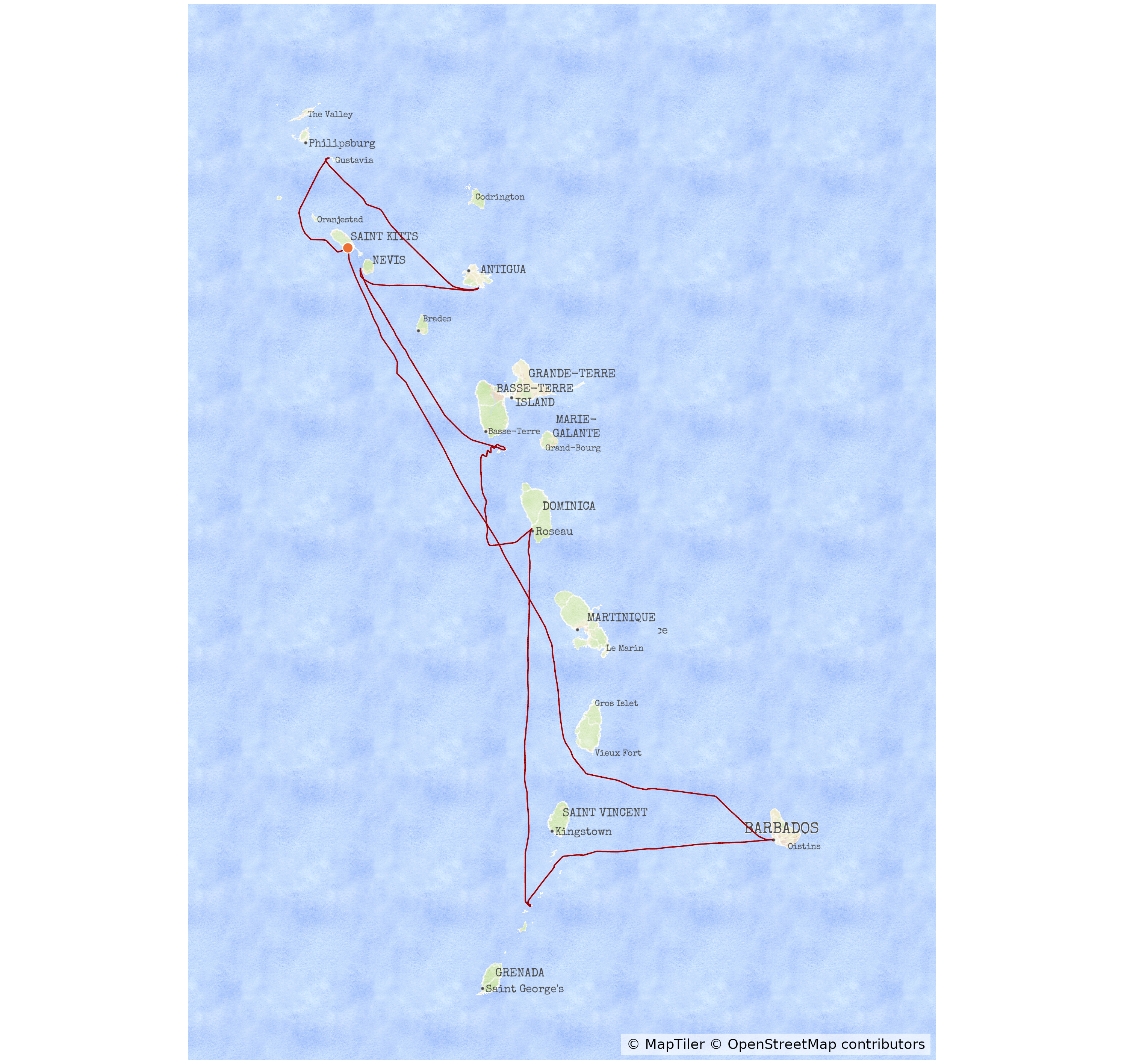 Cruise Route Map - Vista
